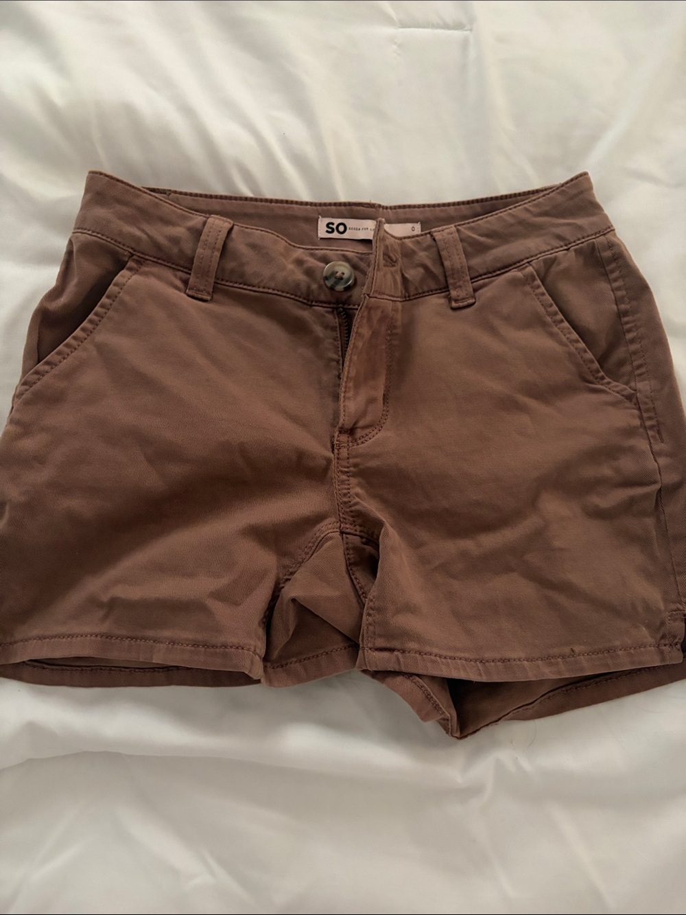 SO Women's Brown Casual Chino Shorts